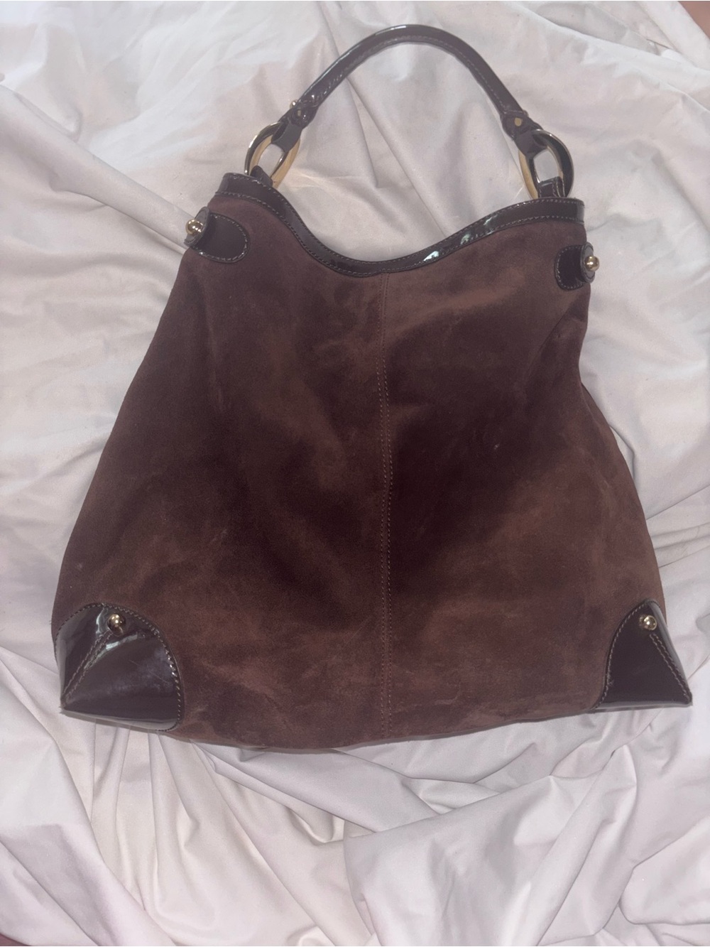 bebe Chocolate Suede Hobo with Dark Patent Trim 

Y2K
Fashion
Bags 




Buy
